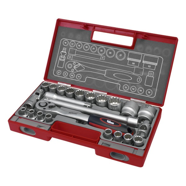 Multi Lock  dugókulcs klt. 23db, 61CrV5, mattkróm