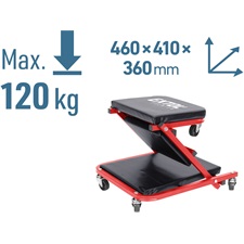 2-funkciós szerelőszék, és autó-aláfekvő ágy, gurulós, max.: 150 kg