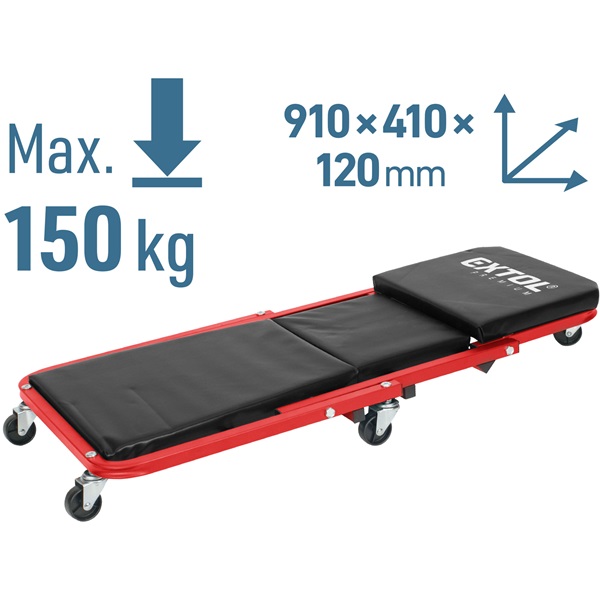 2-funkciós szerelőszék, és autó-aláfekvő ágy, gurulós, max.: 150 kg