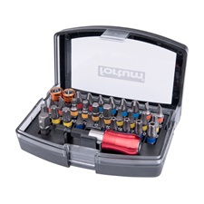 bit klt., 32db, 1/4" bit, S2, lapos,PH,PZ,Imbusz,Torx, lyukasTorx, mágneses bittartó, adapter
