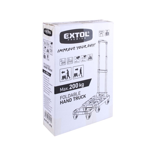 kézikocsi, összecsukható, max.teherbírás:100kg, 6 db kerék