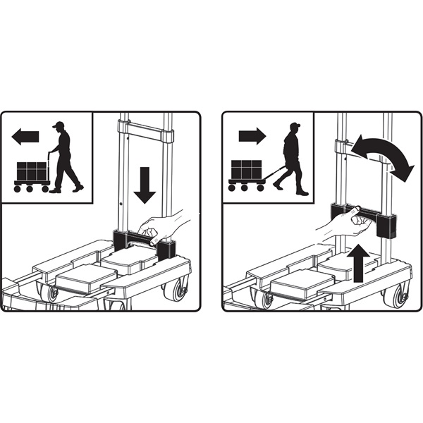 kézikocsi, összecsukható, max.teherbírás:100kg, 6 db kerék