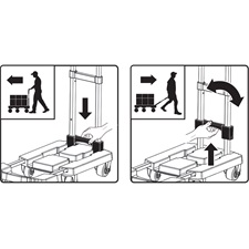 kézikocsi, összecsukható, max.teherbírás:100kg, 6 db kerék