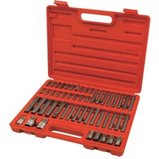 BIT klt. 51 db HEX-TORX-XZN, 10mm+14mm, 3/8"+1/2" adapterek, S2 acél, műanyag dobozban