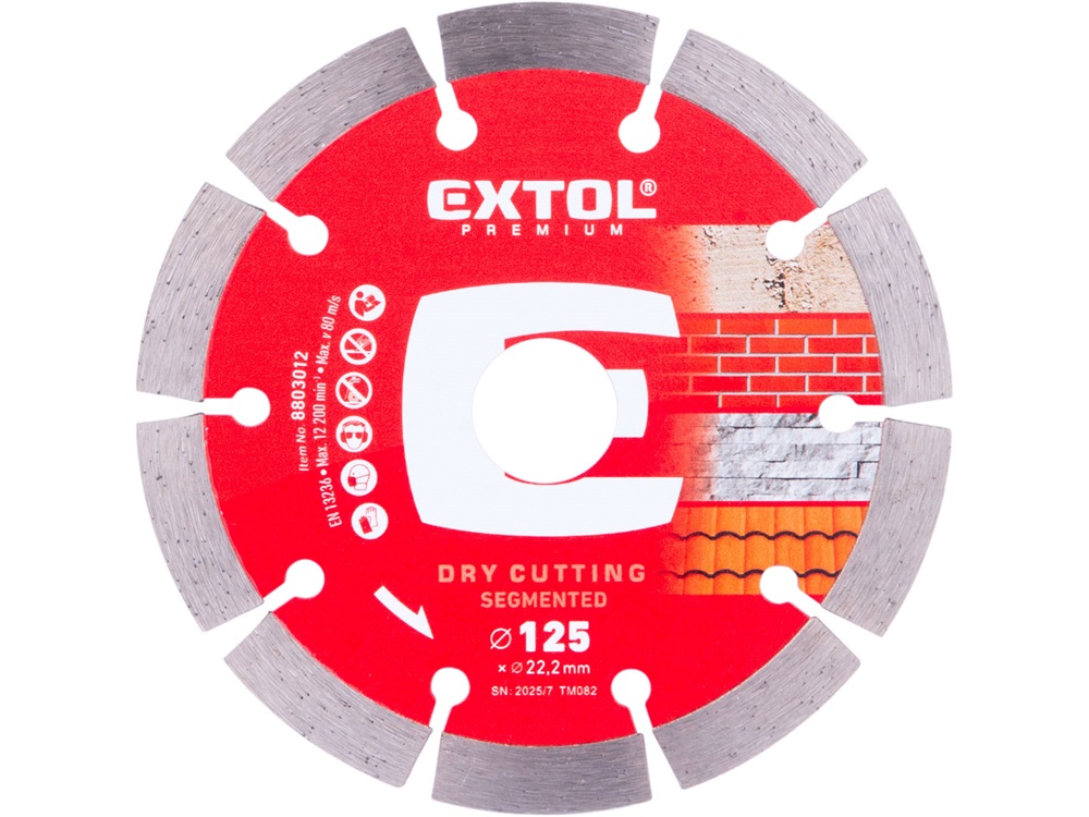 gyémántvágó szegmenses; 125×22,2mm, max.12.200 f/min