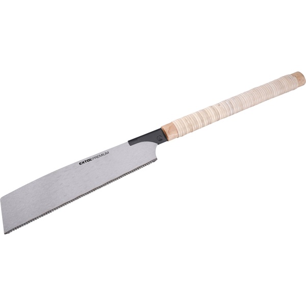 Japán húzófűrész, egyenes rattan nyél, teljes/penge hossz: 610/248 mm, sűrű fogazás T15