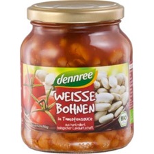 KILISTÁZVA - Fehérbab paradicsomszószban konzerv üveges 350g, Dennree Bio