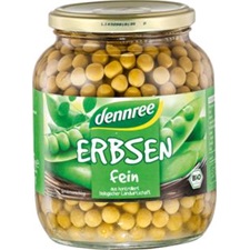 KILISTÁZVA - Zöldborsó konzerv üveges 350g, Dennree Bio