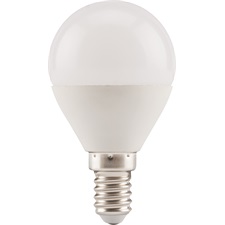 LED-es villanykörte "kisgömb izzó" 5W; 410 lumen (40W hagyomány.), E14 foglalat, 2800K-Meleg Fehér színű, A+ energ.oszt.