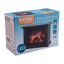 LED kandalló, dekorációs, láng imitációval, elem nélkül