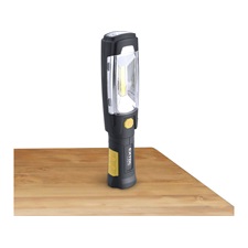 LED lámpa, 3 W COB + 6 LED, 280 Lumen, műanyag ház, mágnes+ akasztó, gumis markolat, elem nélkül
