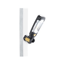 LED lámpa, 3 W COB + 6 LED, 280 Lumen, műanyag ház, mágnes+ akasztó, gumis markolat, elem nélkül