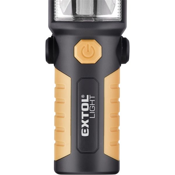 LED lámpa, 5 W COB + 5 LED, 450 Lumen, műanyag ház, mágnes+ akasztó, gumis markolat, elem nélkül