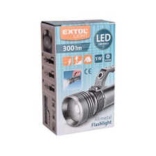 LED lámpa, CREE XPE, 300Lm, 3 funkció;  (teljes/fél fényerő,villogás) + Zoom, ALU ház, elem nélkül, IP54