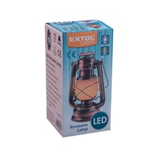 LED viharlámpa ("petróleum" lámpa), dekorációs, fehér+láng hatású sárga fényű, elem nélkül