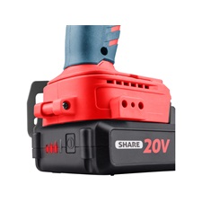 akkus ütvecsavarozó, Share20V, szénkefementes, 1/4" hatszög, Li-ion; 20V akku: 2 Ah, töltő, 230 Nm