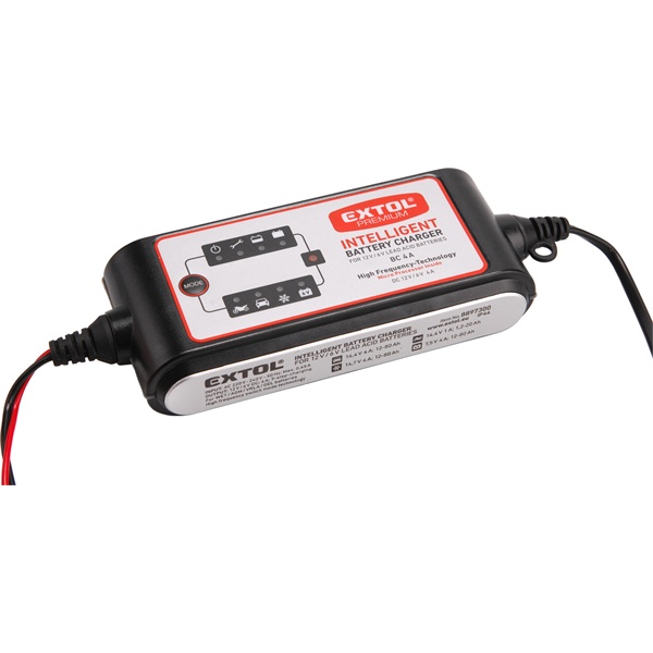 akkutöltő, autós, mikroprocesszoros, intelligens, 4 Amp, 1,2-80Ah, DC 12V/6V