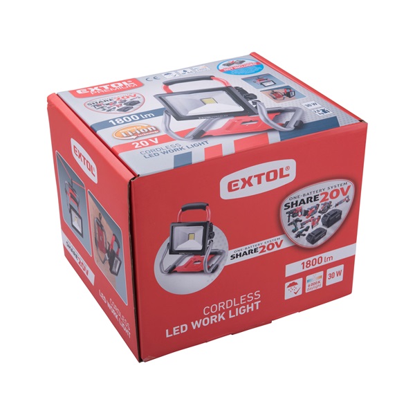 akkus LED lámpa (reflektor), Share20V, 20V, Li-ion, AKKU és TÖLTŐ NÉLKÜL!, akku és töltő külön rendelhető, 1800 lm