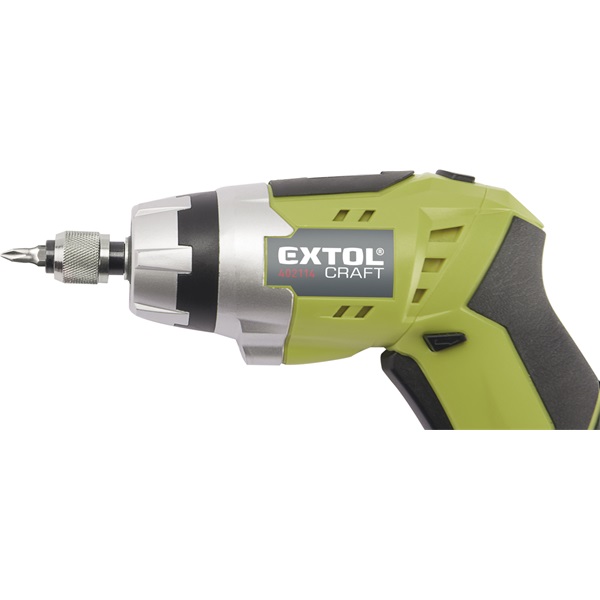 NEM ELADHATÓ akkus csavarbehajtó, Li-ion; 3,6V, 1300 mAh,  200 1/min, 1/4", hatszög BIT-ekhez, elforgatható