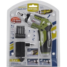 NEM ELADHATÓ akkus csavarbehajtó, Li-ion; 3,6V, 1300 mAh,  200 1/min, 1/4", hatszög BIT-ekhez, elforgatható