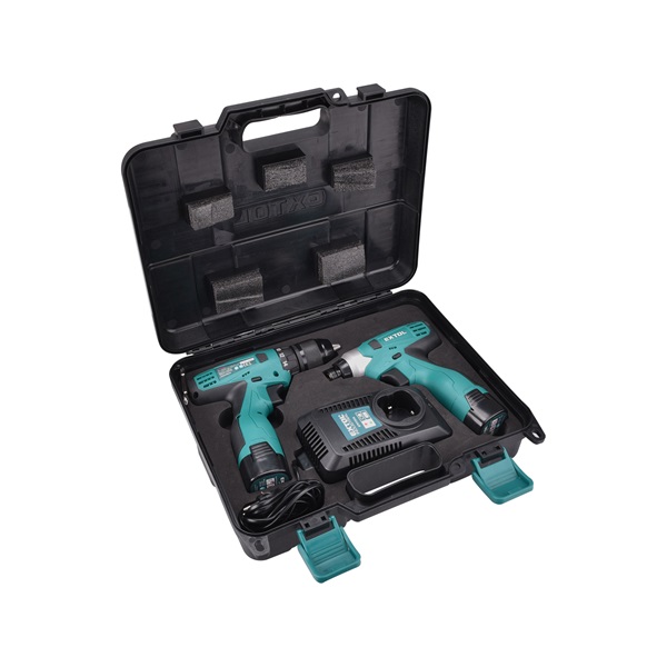 akkus fúrócsavarozó + akkus ütvecsavarozó, 14,4 V (Max. 16,6V), Li-ion, 2db akku, 1db töltő, 2000 mAh, 120/33 Nm