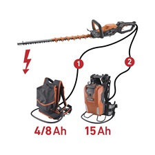 akkus sövényvágó gép, szénkefementes, 60V (1500W),  AKKU és TÖLTŐ NÉLKÜL!