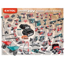 akkus szablyafűrészgép, Share20V, Li-ion, 2000 mAh, 0-3000 ford/perc, AKKU és TÖLTŐ NÉLKÜL