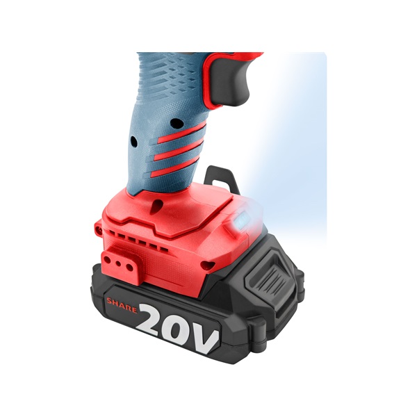 akkus ütvefúró- és csavarozó, Share20V, 20V, Li-ion, 50Nm, 2db akku, 1db töltő, 2000 mAh, 50Nm