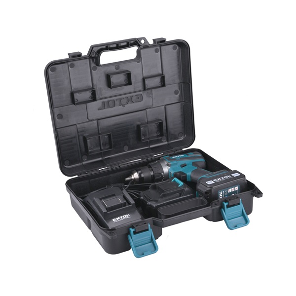 akkus ütvefúró és csavarozó, 18V, Li-ion; 2× 4000 mAh akku, 1× töltő, 19/39Nm