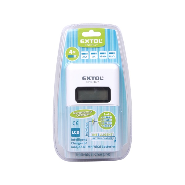 akkutöltő, AA és AAA NiMh/Ni-cd ceruza akkukhoz, mikroprocesszoros, intelligens; max. 4 akku, 1,2V, 0,5A/0,25A