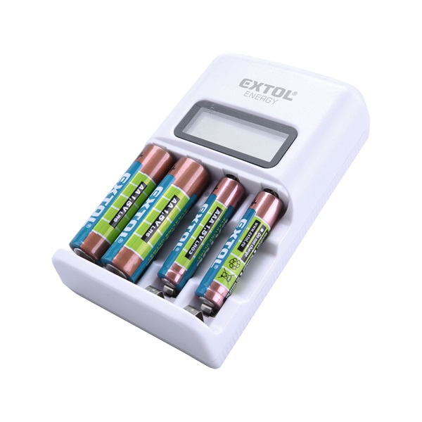 akkutöltő, AA és AAA NiMh/Ni-cd ceruza akkukhoz, mikroprocesszoros, intelligens; max. 4 akku, 1,2V, 0,5A/0,25A