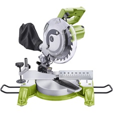 asztali körfűrész, 1450W;  5000 ford/perc; 210×30×2,8mm T40, dönthető és forgatható 0-45°, ALU talp, lézerrel