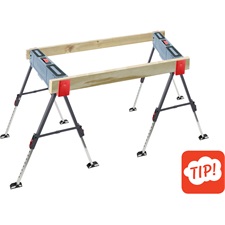 asztalosbak/fűrészbak állítható, összecsukható; 600 - 850 mm, max. terhelés: 550 kg, saját tömeg: 7,9 kg