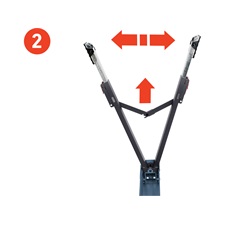 asztalosbak/fűrészbak állítható, összecsukható; 600 - 850 mm, max. terhelés: 550 kg, saját tömeg: 7,9 kg