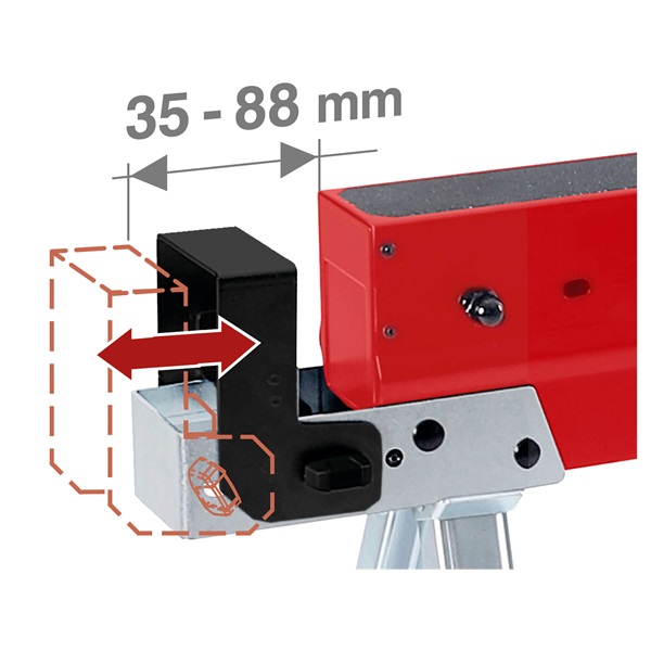 asztalosbak/fűrészbak állítható, összecsukható; 615 - 820 mm, max. terhelés: 590 kg, saját tömeg: 13 kg
