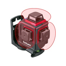 automatikus lézeres vízszintező, PIROS, 3D (3×360°) pontosság:0,2mm/1m, 1/4" és 5/8" menet