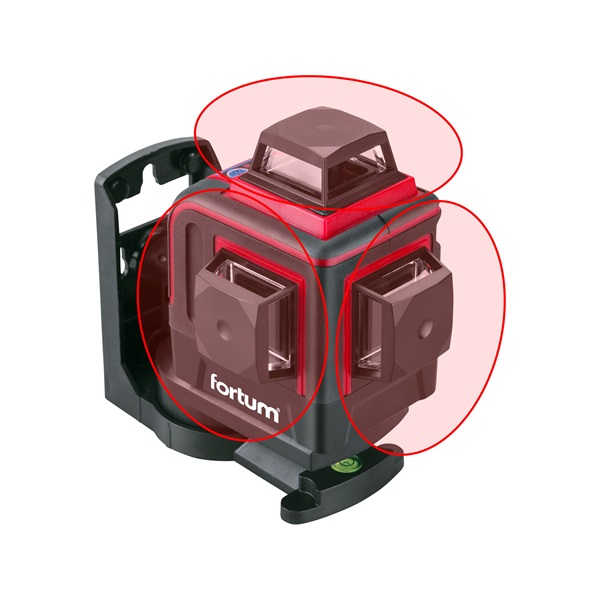 automatikus lézeres vízszintező, PIROS, 3D (3×360°) pontosság:0,2mm/1m, 1/4" és 5/8" menet