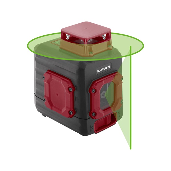 automatikus lézeres vízszintező, ZÖLD, 1D1V (1×360°+1V), Li-ion akku 5,2Ah, pontosság: 0,3mm/1m, 1/4" és 5/8" menet
