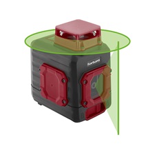 automatikus lézeres vízszintező, ZÖLD, 1D1V (1×360°+1V), Li-ion akku 5,2Ah, pontosság: 0,3mm/1m, 1/4" és 5/8" menet