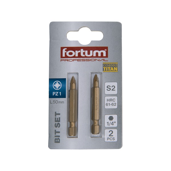 behajtóhegy PZ, 2 db, S2 acél, Titanium bevonat; PZ 1×50mm, bliszteren