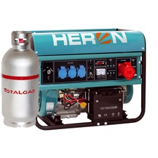 benzin-gáz motoros áramfejlesztő, max 6800/5500 VA, háromfázisú (EGM-68 AVR-3EG),  önindítós