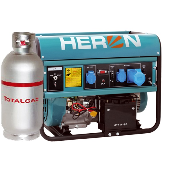benzin-gáz motoros áramfejlesztő, max 6800/5500 VA, egyfázisú (EGM-68/55 AVR-1EG), önindítós