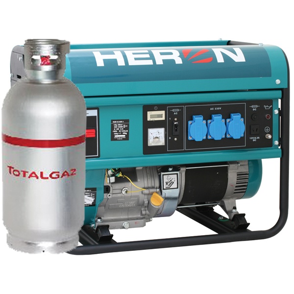 benzin-gáz motoros áramfejlesztő, max 5500/4800 VA, egyfázisú (EGM-55/48 AVR-1G)