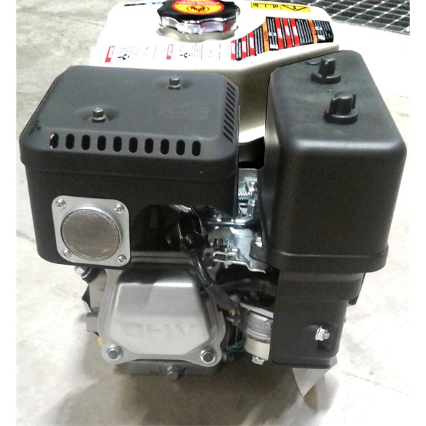 benzinmotor; vízszintes főtemgely ; 439 cm3, 4-ütemű, léghűtéses, OHV, 15 LE/4000 ford/perc, kúpos tengelyvég; V-típus
