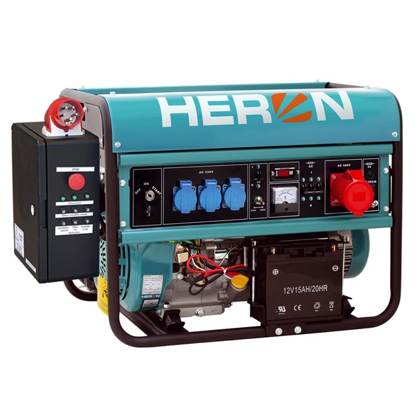 benzinmotoros áramfejlesztő+HAE-3 indító automatika, max 6500 VA, háromfázisú (EGM-68 AVR-3E),  önindítós