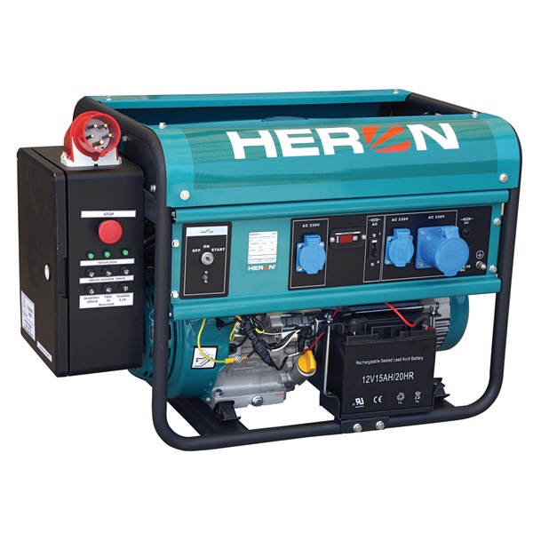 benzinmotoros áramfejlesztő + HAE-3/1 inditóautomatika + GSM, 6500 VA, egyfázisú (EGM-68 AVR-1E), önindítós; kifutot tip