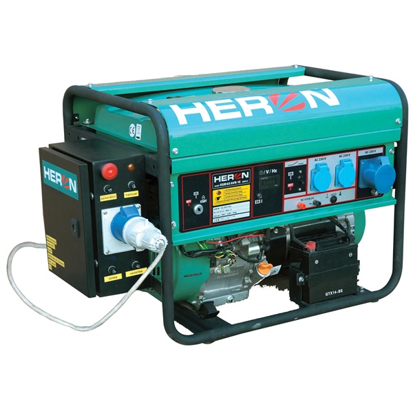 benzinmotoros áramfejlesztő + HAE-1 inditóautomatika + GSM,  max 6500 VA, egyfázisú (EGM-68 AVR-1E), önindítós