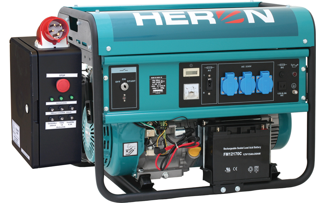 benzinmotoros áramfejlesztő inditó automatikával GSM modullal (HAE-3/1 GSM), max 5500 VA, egyfázisú, (EGM-55 AVR-1E)