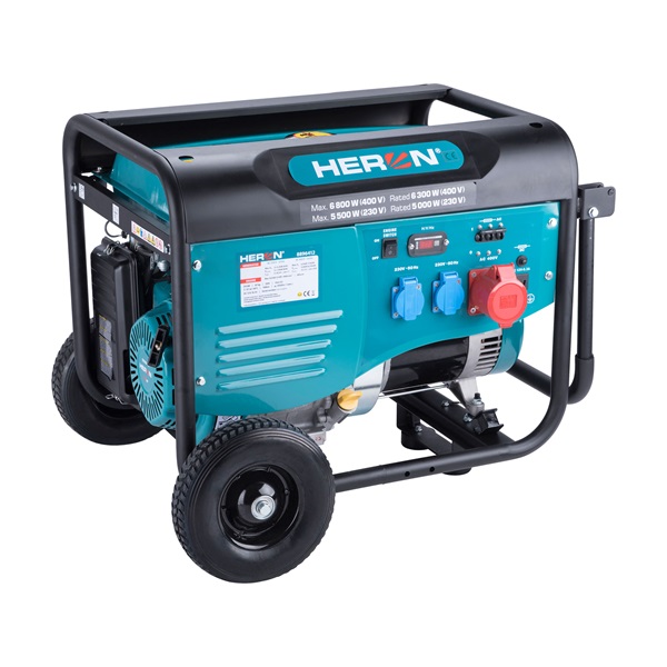 benzinmotoros áramfejlesztő, max 6000 VA, háromfázisú