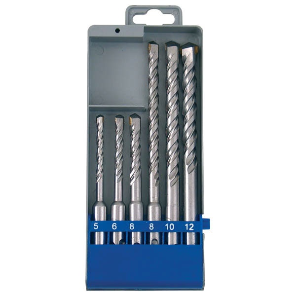 betonfúró klt. SDS PLUS, 4db, 160mm 6,8,10,12, műanyag tartóban